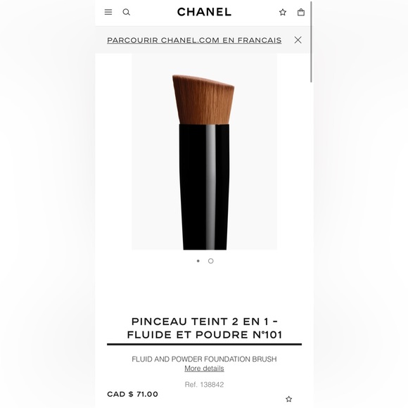 Chanel FLUID AND POWDER FOUNDATION BRUSH —Brand New - Picture 2 of 4